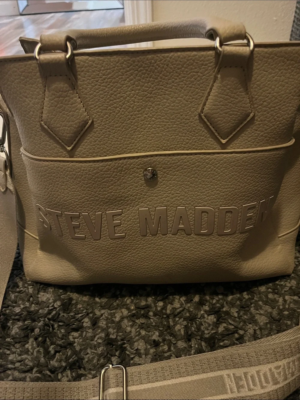 Steve Madden Taupe Beige Crossbody Messenger Bag